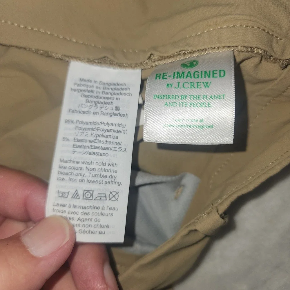 J.Crew 484 Slim Fit Stretch Tech Chinos Khaki Mens 34x34 Re-Imagined Tech‎ Pants
